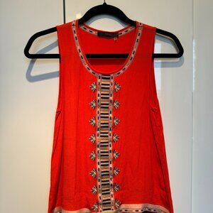 THML RED TANK TOP WITH EMBROIDERY